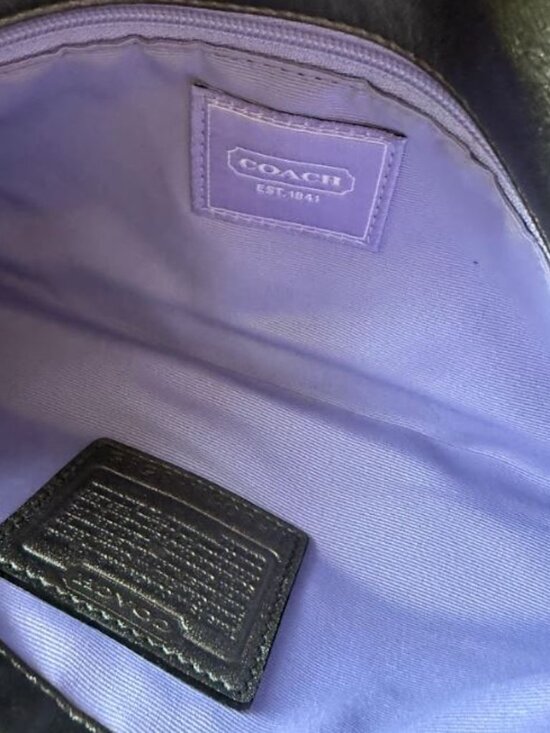 Coach Y2K Black Silver Optic Hamptons Soft Clip East West Shoulder Bag 3595 - Picture 8 of 10